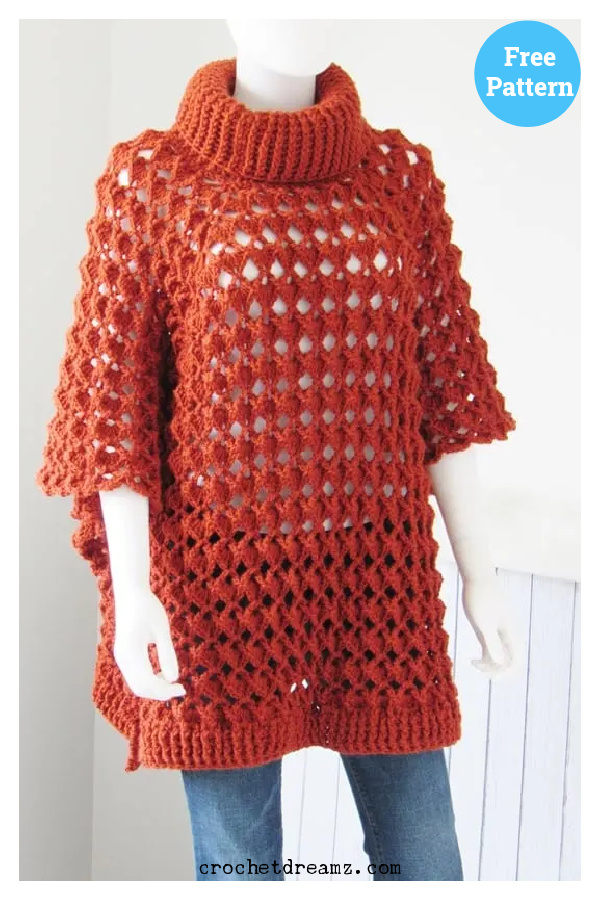 Elise Poncho Free Crochet Pattern