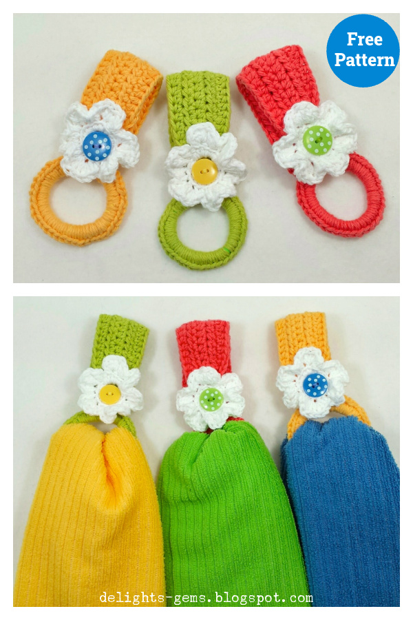 Daisy Towel Holder Crochet Free Pattern