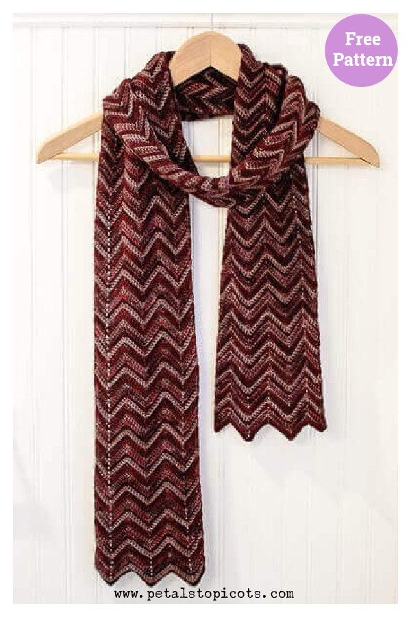 Three-Color Crochet Ripple Scarf Free Pattern