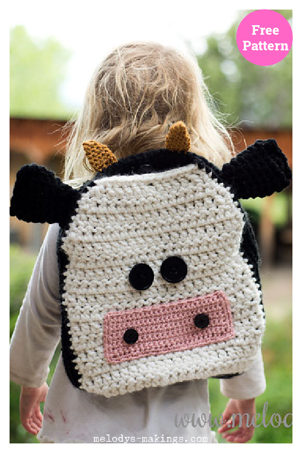 Cow Backpack Free Crochet Pattern