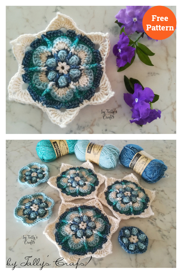 Blue Lotus Flower Free Crochet Pattern