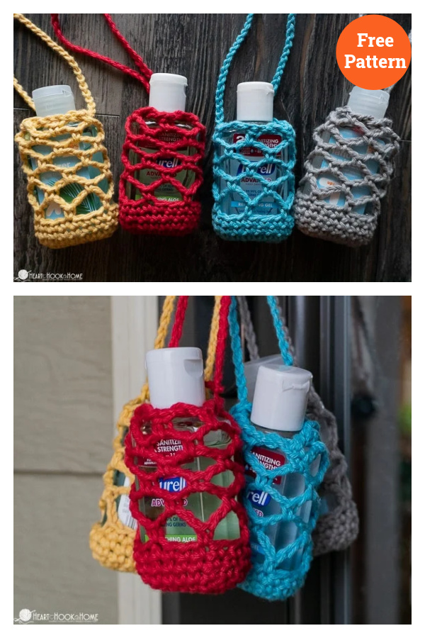 Crochet Hand Sanitizer Cozy Free Pattern