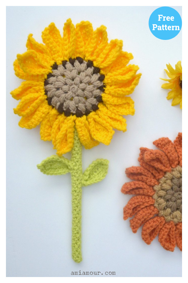 Crochet Sunflower Free Pattern