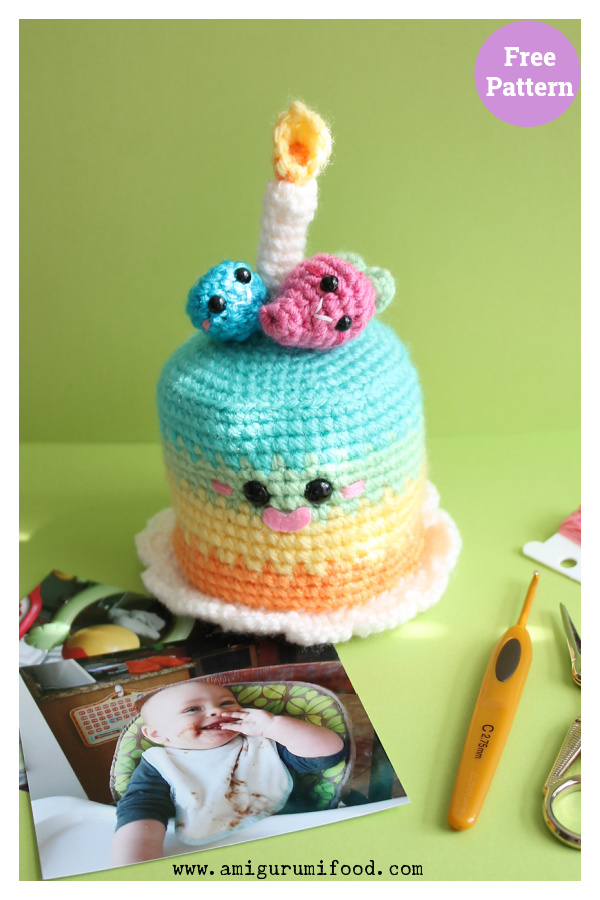 Smash Birthday Cake Amigurumi Free Crochet Pattern