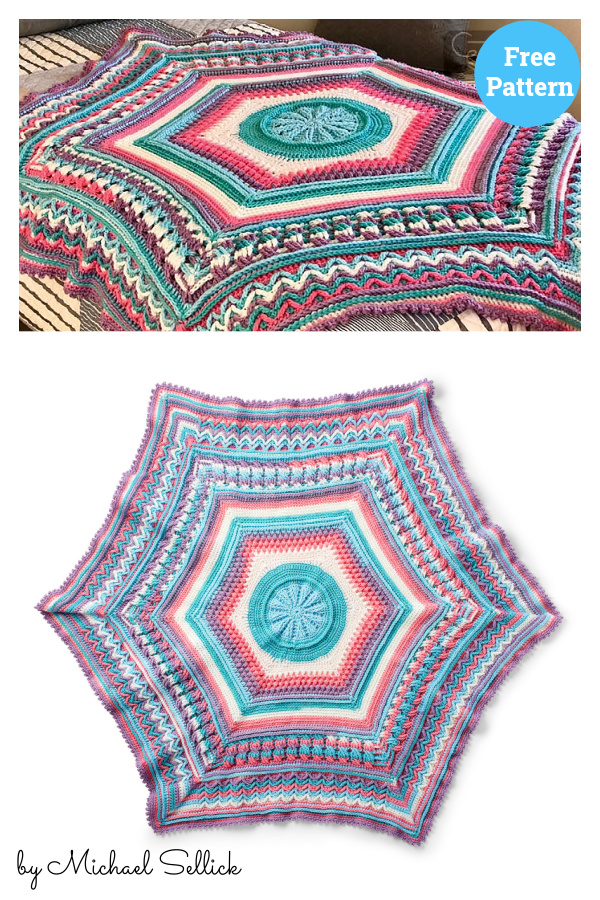 Study of Planet Earth Blanket Crochet Free Pattern