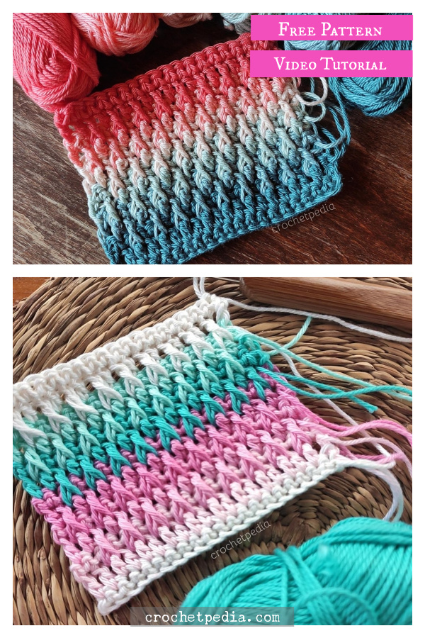 Alpine Stitch Free Crochet Pattern and Video Tutorial