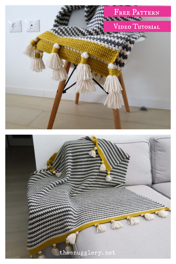 The Boho Stripes Blanket Free Crochet Pattern and Video Tutorial 