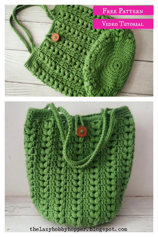 Cluster Stitch Bag Free Crochet Pattern and Video Tutorial