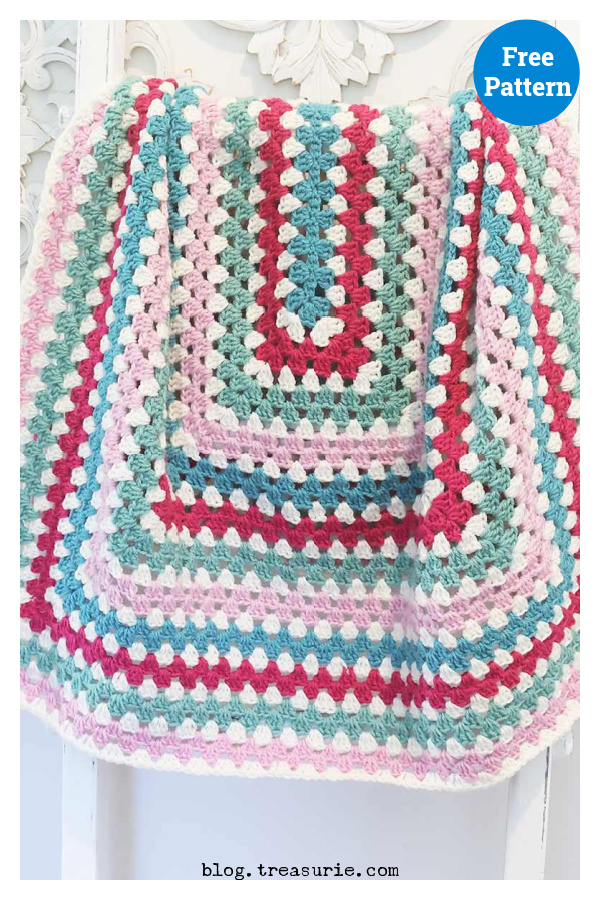 Rectangle Granny Blanket Free Crochet Pattern