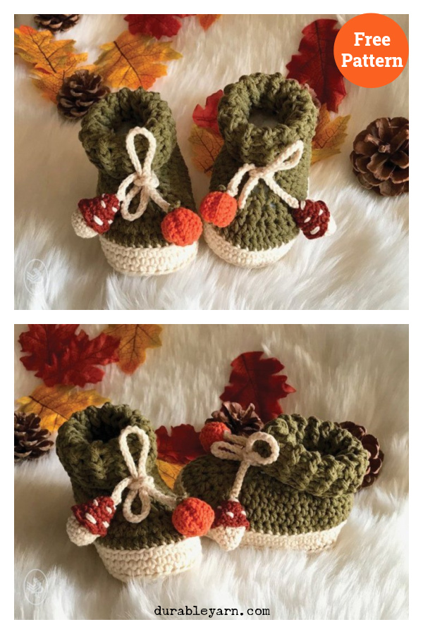 Autumn Baby Booties Free Crochet Pattern