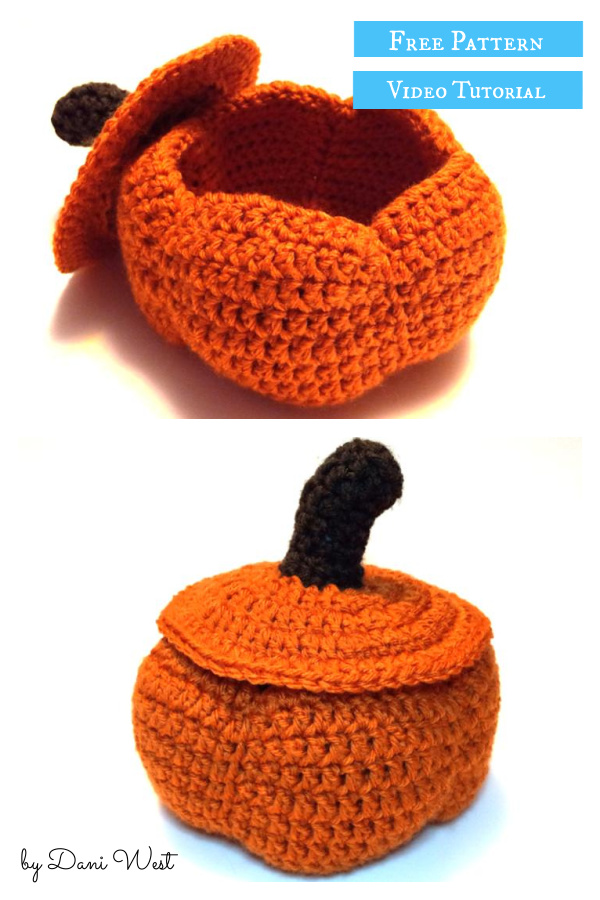 Pumpkin Container Free Crochet Pattern and Video Tutorial