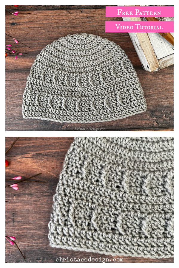 Luna Beanie Free Crochet Pattern and Video Tutorial 