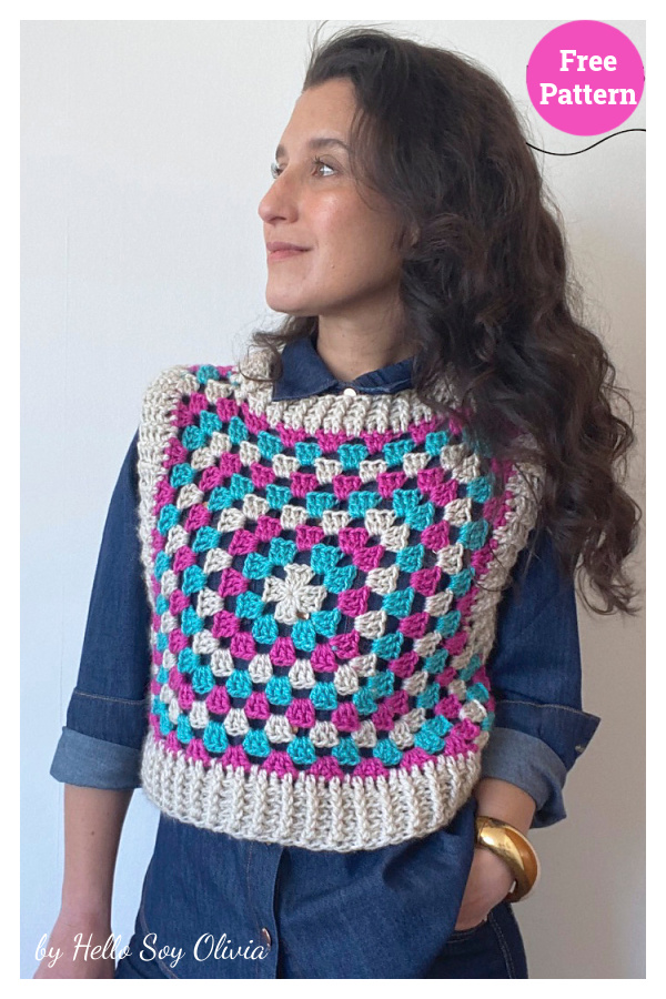 Pixel Vest Free Crochet Pattern