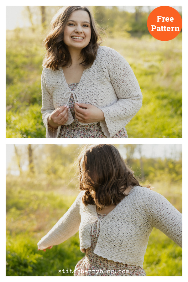 Easy Pretty Bow Cardigan Free Crochet Pattern