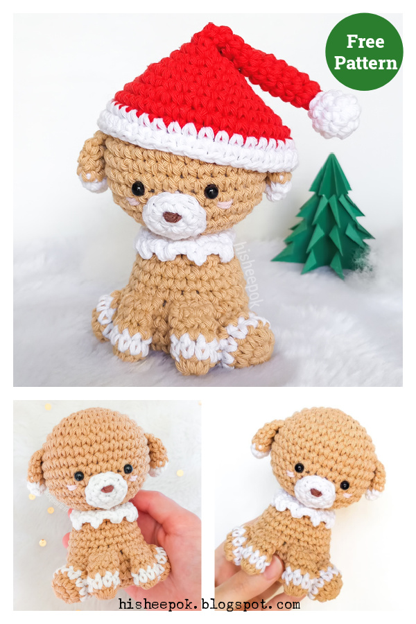 Gingerbread Puppy Amigurumi Free Crochet Pattern