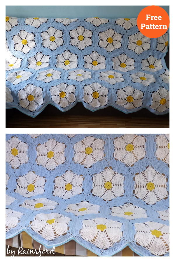 Summer Daisies Blanket Free Crochet Pattern