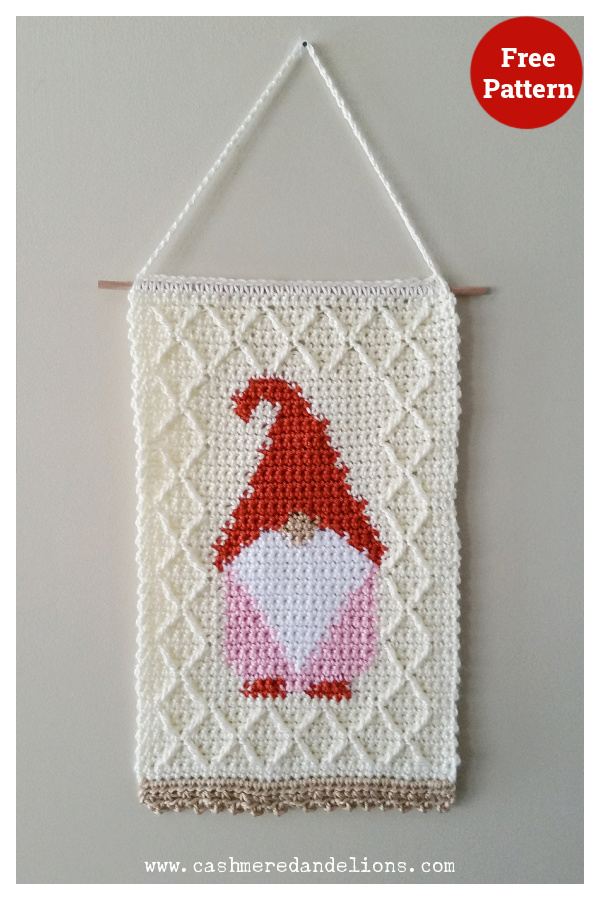 Gnome Wall Hanging Free Crochet Pattern
