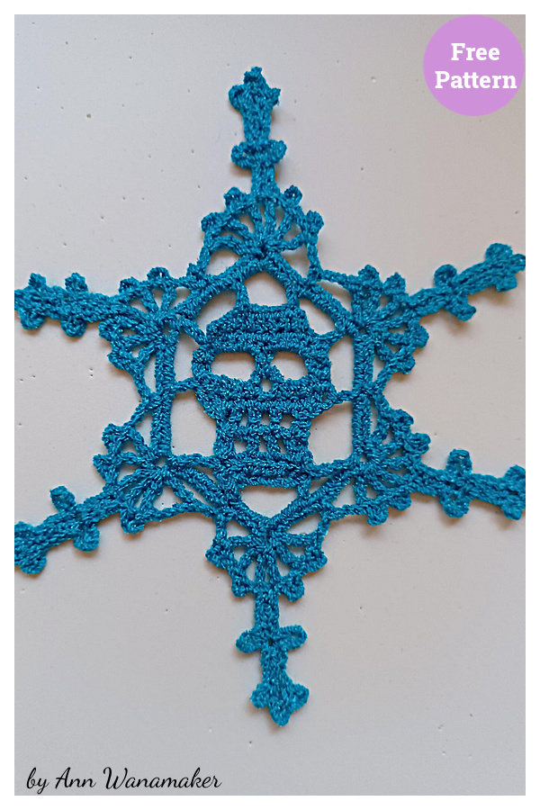 Skull Snowflake Free Crochet Pattern