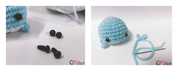 FREE Baby Whale Crochet Pattern Tail and Eyes