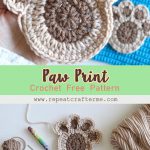 Paw Print Keychain Free Crochet Pattern