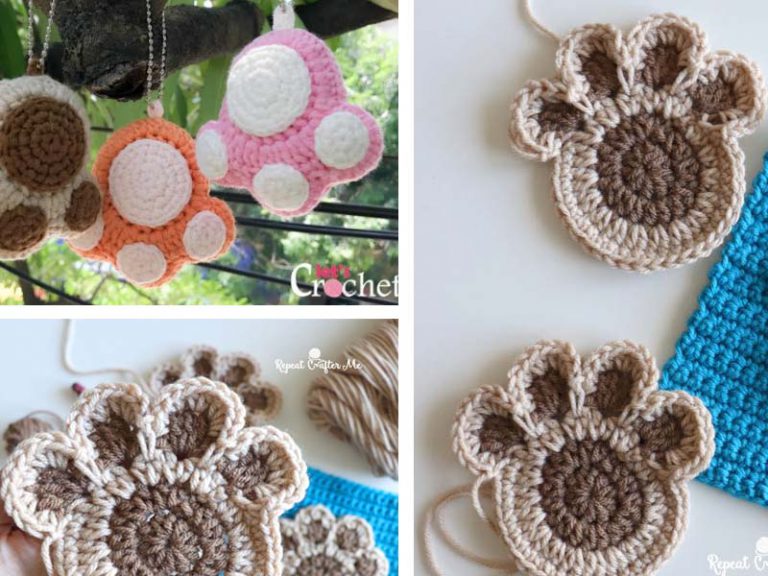 Paw Print Keychain Free Crochet Pattern