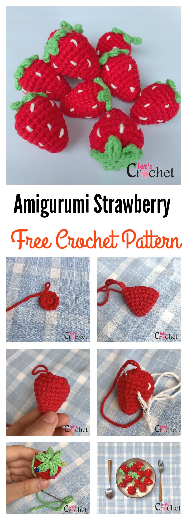 FREE Strawberries Vines and Flowers: Crochet pattern