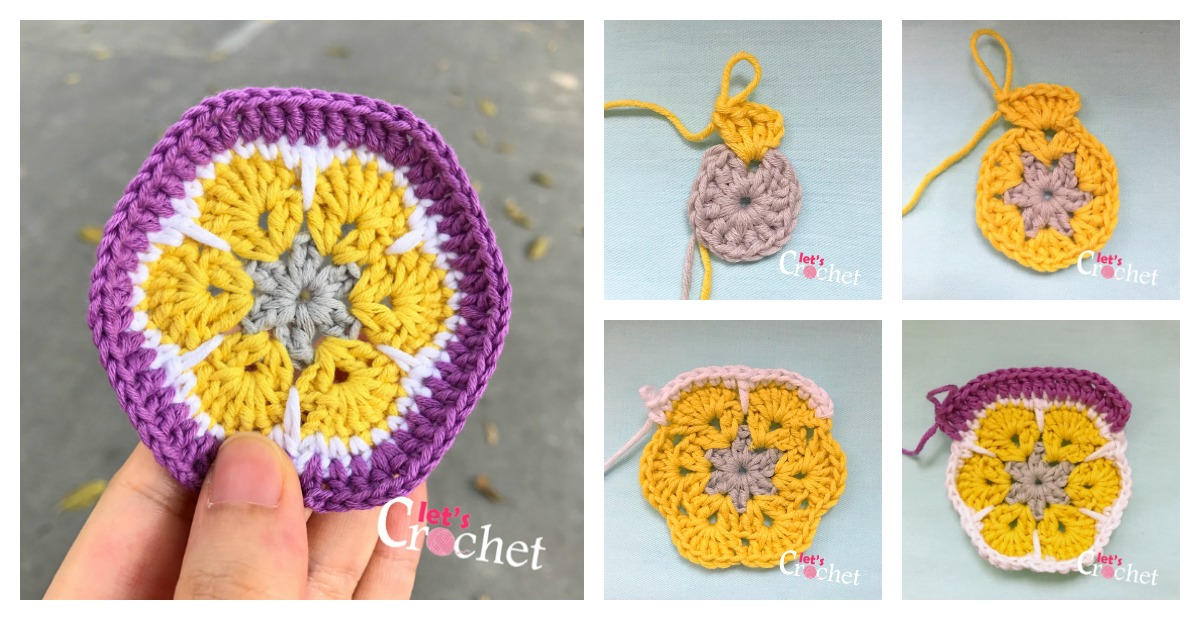 African Flower Crochet Yoga Ball Cover - Easy to Follow Written Croche -  Secret Yarnery