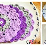 Crochet Hearts Doily Flower Coasters Free Pattern