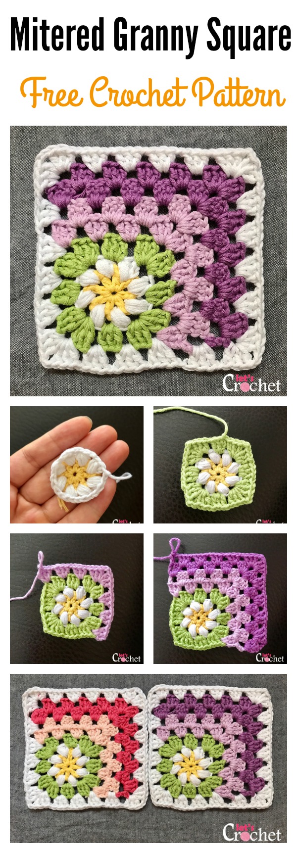 Mitered Granny Square Afghan Free Crochet Pattern