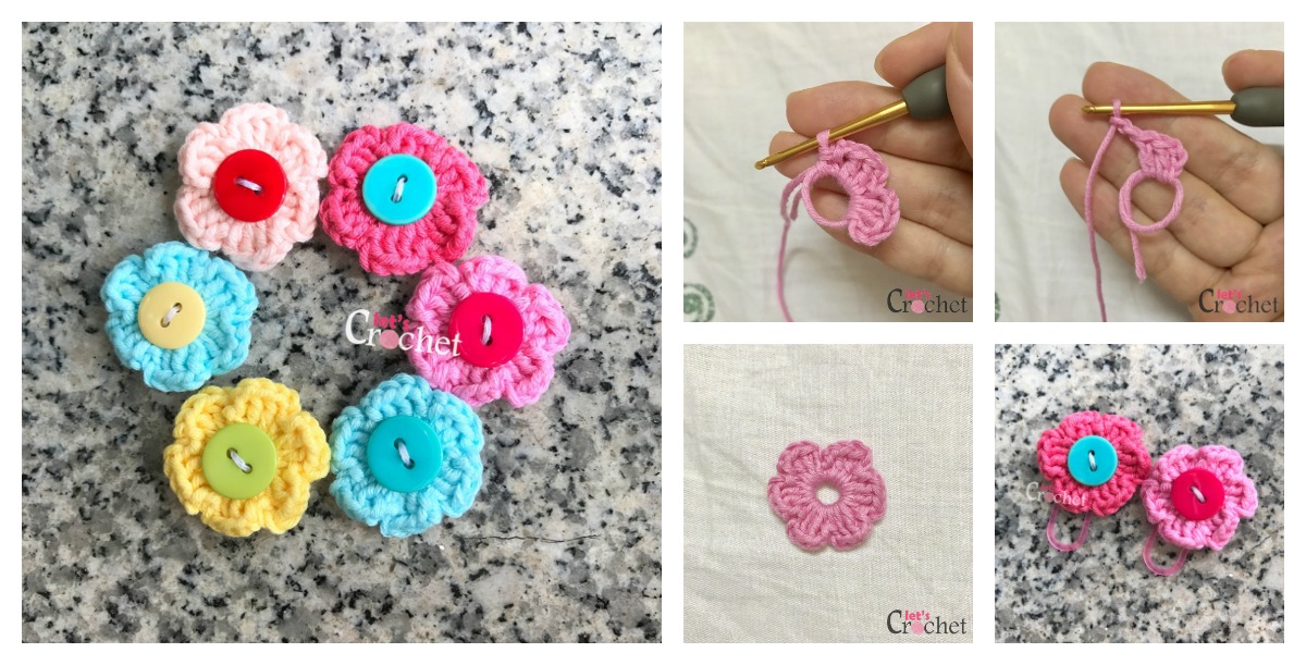 Quick and Easy 6 Petal Flower Free Crochet Pattern