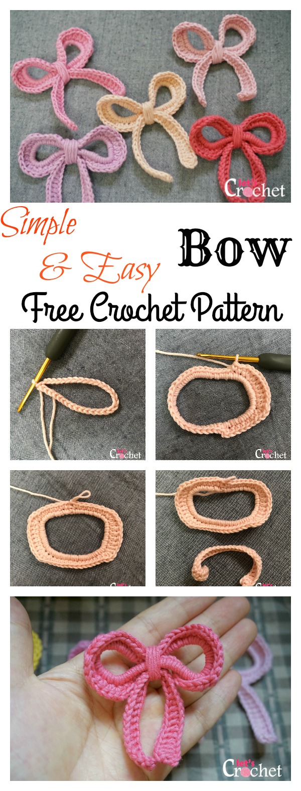 Simple and Easy Bow Free Crochet Pattern
