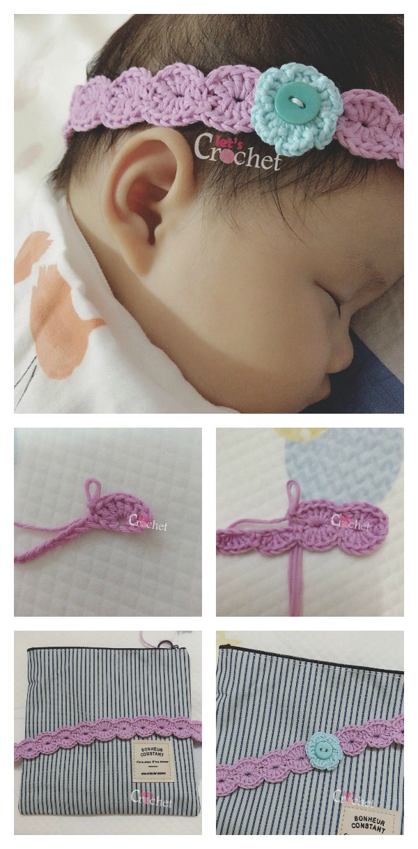 Baby Headband with Flower Free Crochet Pattern