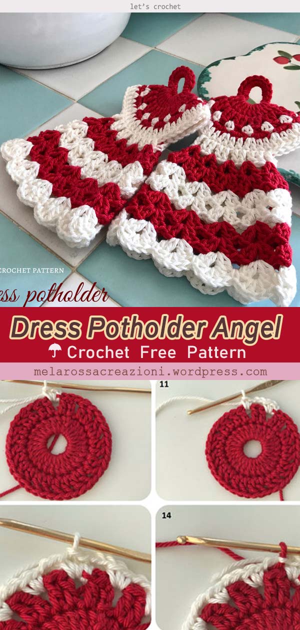 Dress Potholder Angel Christmas Free Crochet Pattern