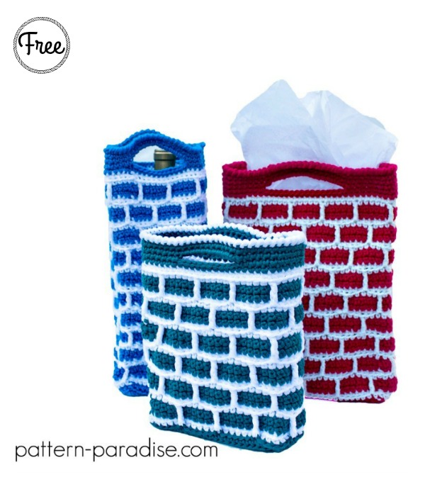 Chimney Gift Bag Free Crochet Pattern