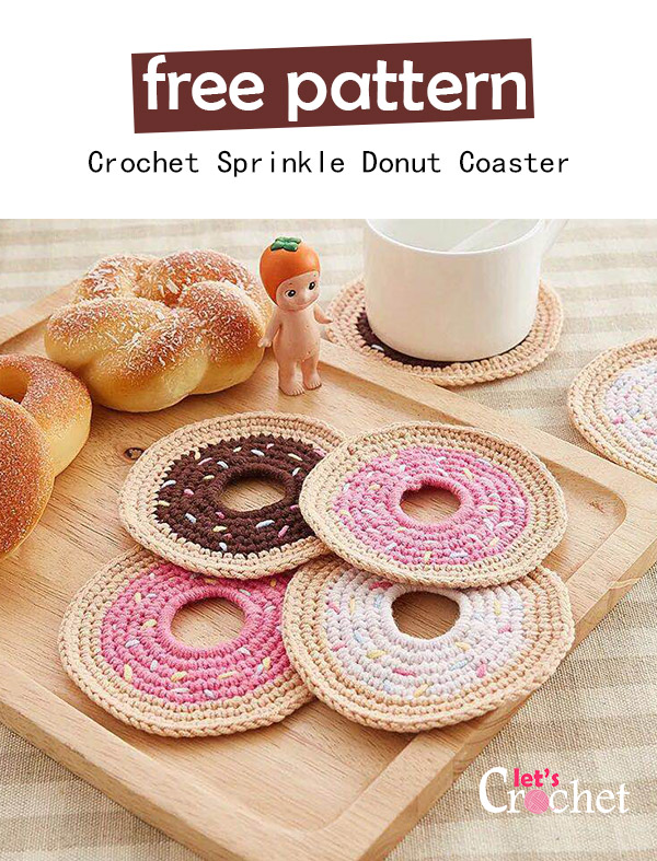 Sprinkle Donut Coaster Free Crochet Pattern