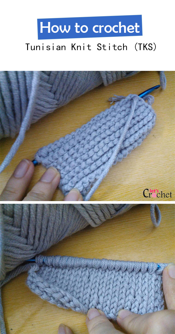 how to crochet Tunisian Knit Stitch (TKS)