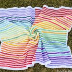 Rainbow Stripe Baby Blanket Free Crochet Pattern