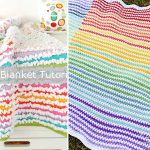 Rainbow Stripe Baby Blanket Free Crochet Pattern