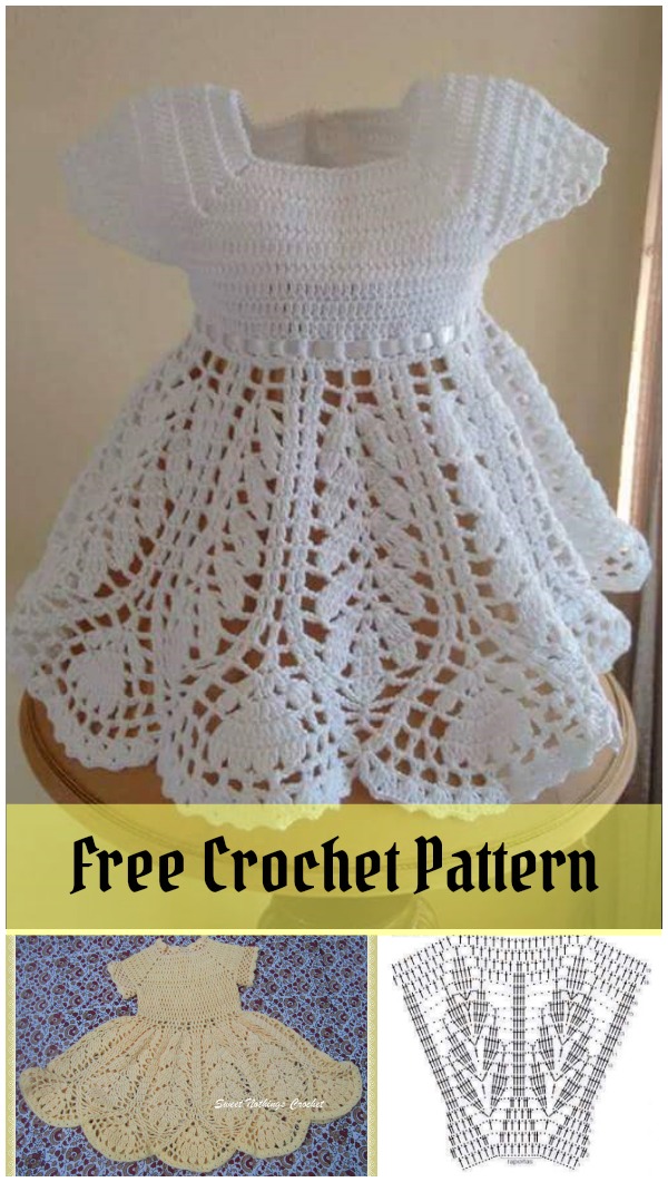 Beautiful Lotus Baby Dress Free Crochet Pattern