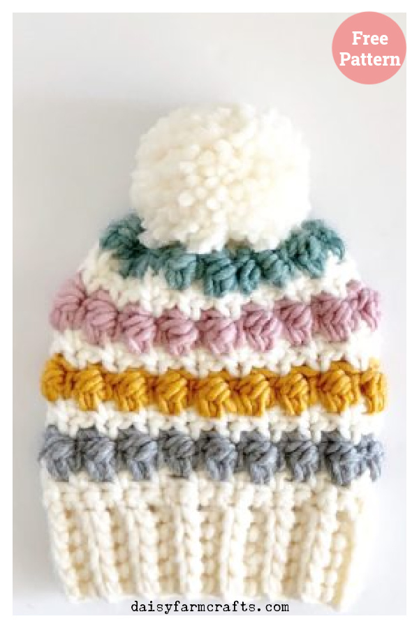 Berry Stitch Baby Hat Free Crochet Pattern