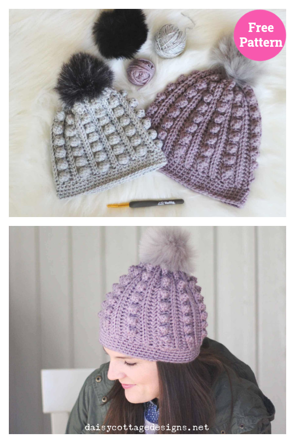 Bobble Beanie Free Crochet Pattern 