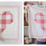 Crochet Gingham Heart Blanket Free Pattern