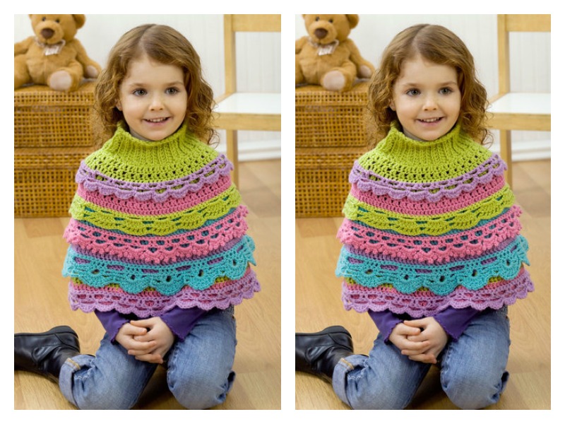 Girl's Ruffle Capelet Free Crochet Pattern