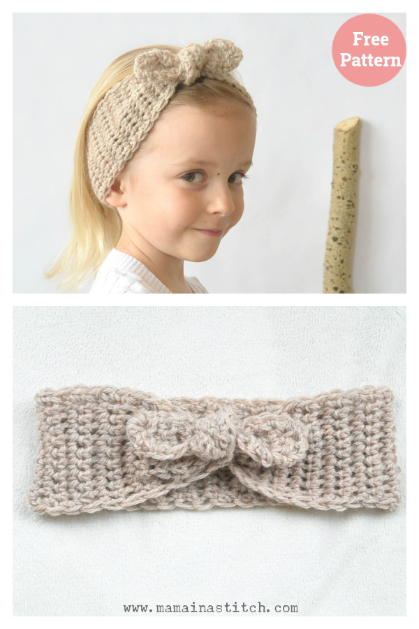 Naturally Chic Tie-up Crochet Headband Free Pattern