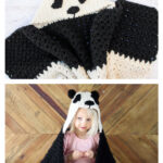 Panda Hooded Baby Afghan Crochet Free Pattern