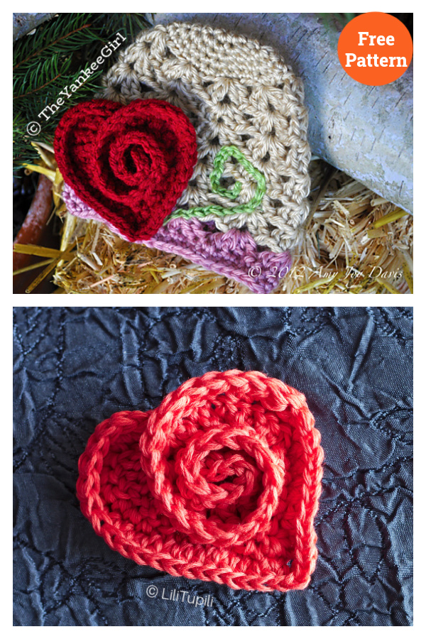 Rosy Heart Free Crochet Pattern