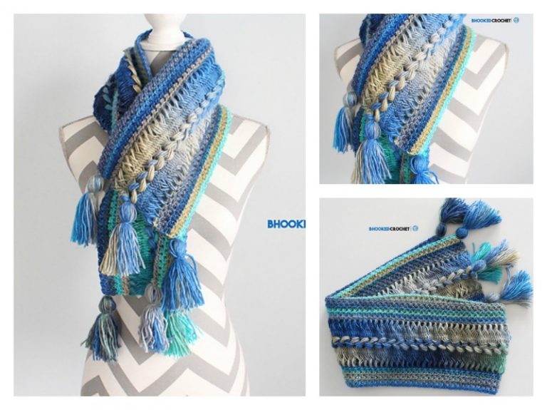 Waves Hairpin Lace Scarf Free Crochet Pattern