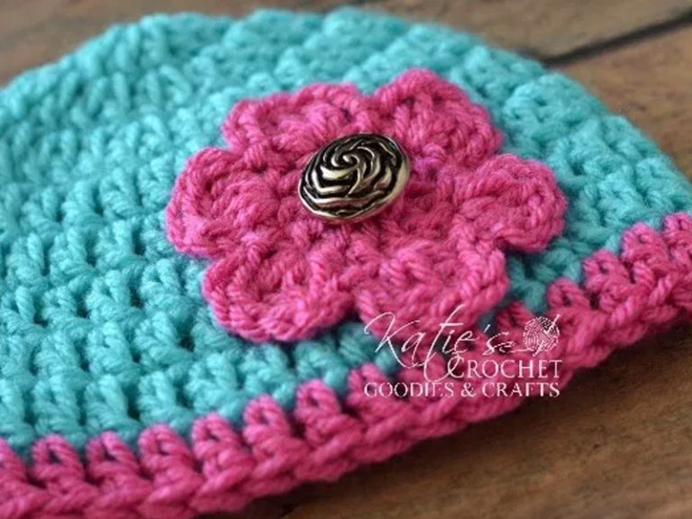 Easy Flower Baby Hat Free Crochet Pattern