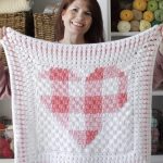 Crochet Gingham Heart Blanket Free Pattern