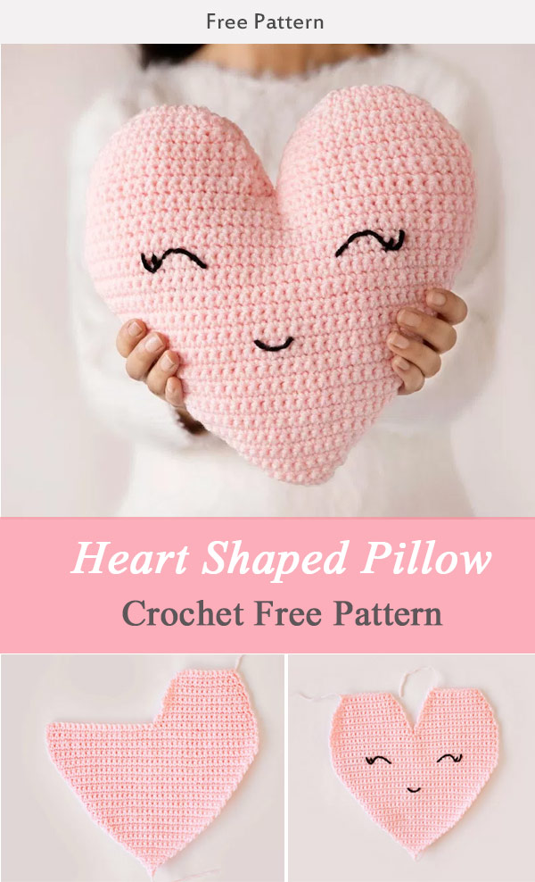 crochet heart pillow pattern